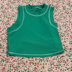 SHEIN Green Ribbed Crop Top